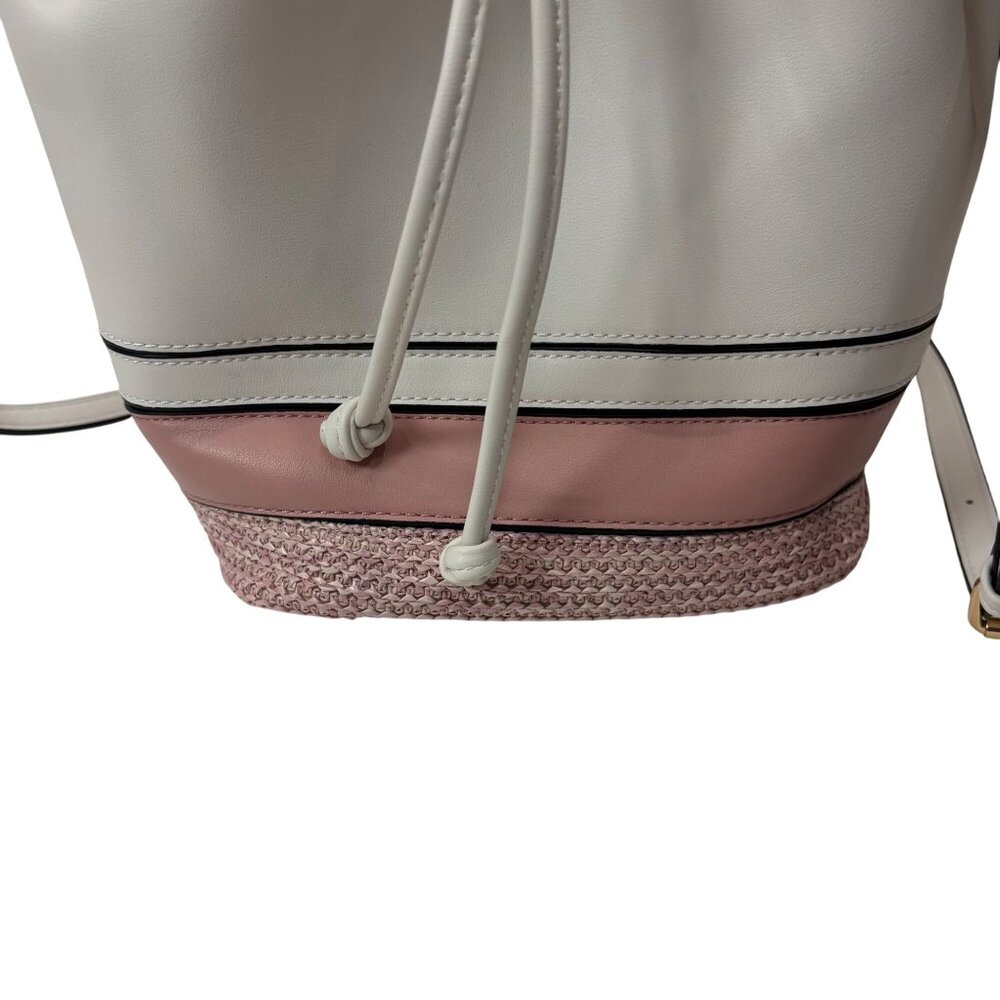 Jen & Co Darcy Pink Bucket Bag Vegan Leather Crossbody Shoulder Handbag Purse - Picture 13 of 13
